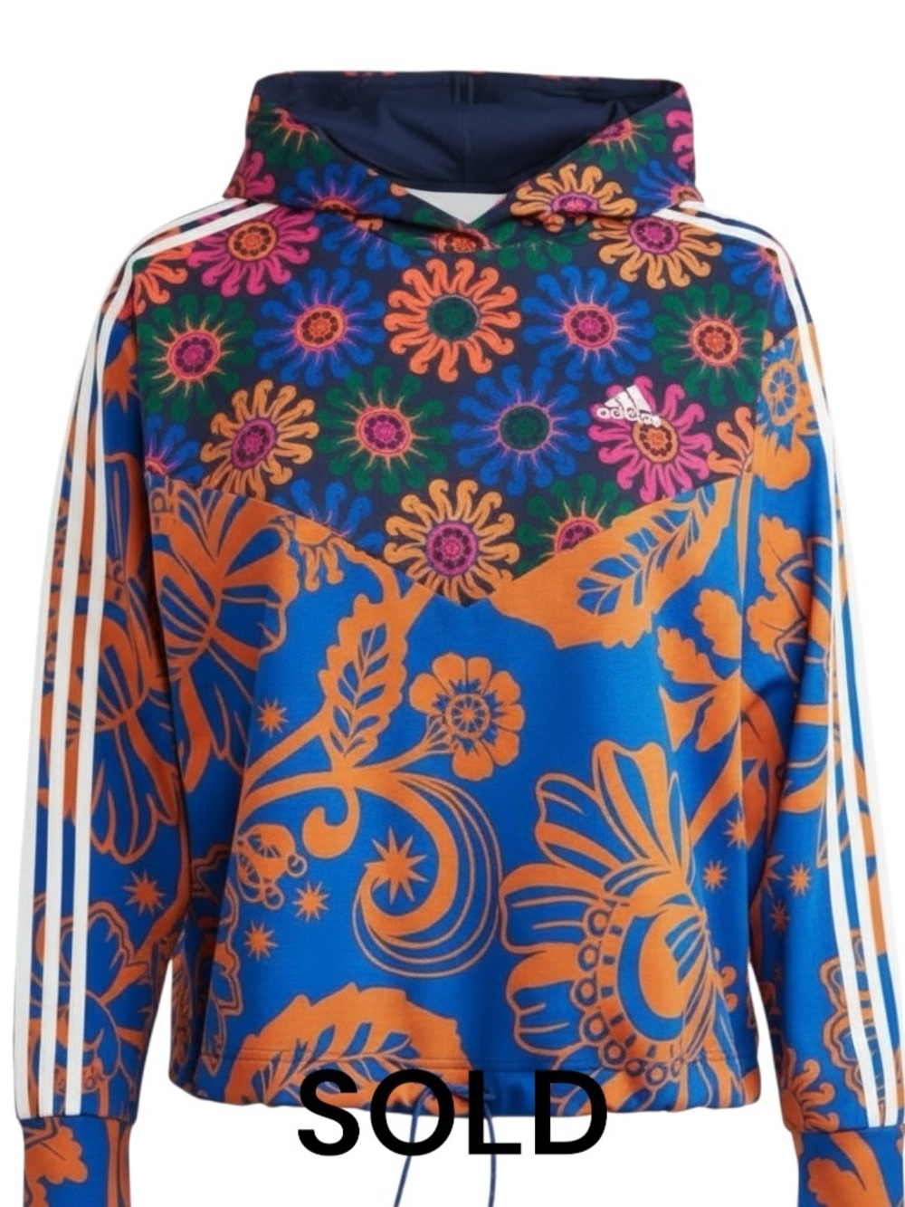 NWOT Adidas X Farm Rio Hoodie Sweatshirt Women’s Medium Retro Streetwear Floral